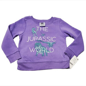 NWT Jurassic World Girls Purple Dinosaur Sweater XS 4-5
